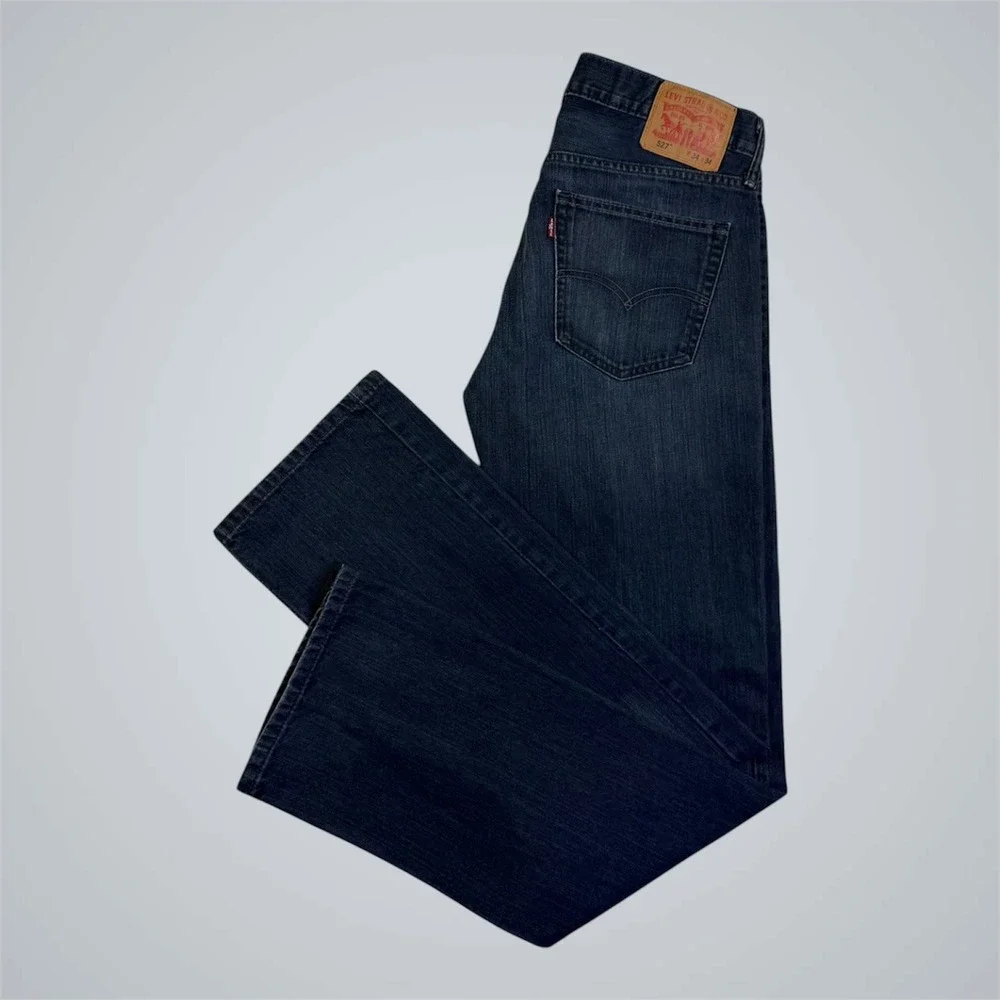 Levis 527 Slim Bootcut Jeans Mens 34x34 Dark Wash Indigo Denim 05527-0248